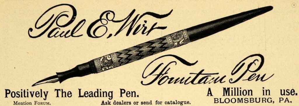 Paul E Wirt Fountain Pen ad "a million in use"